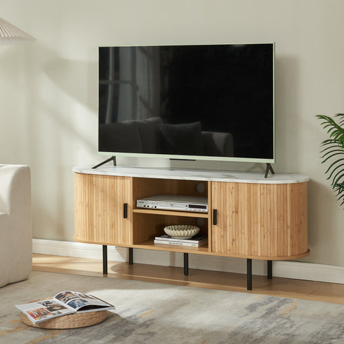 Meuble TV Tvedestrand bamboo 140 x 40 x 55 cm [en.casa]

