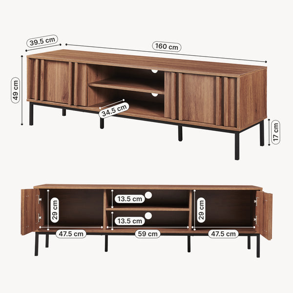 Tv-kast Kilmandar 160x40x49 cm walnootlook [en.casa]