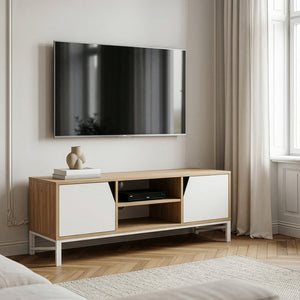 Tv-kast Kerrköndam 120x40x46 cm Eikenlook/Wit [en.casa]