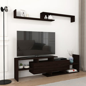 Tv-meubelset Liksefte met wandrek 154x28x42 cm [en.casa]