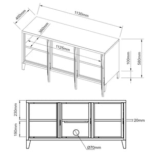 Meuble TV Kotka 58 x 113 x 40 cm [en.casa]