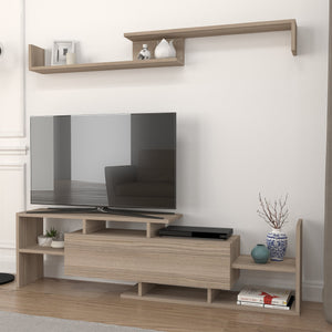 Tv-meubelset Liksefte met wandrek 154x28x42 cm [en.casa]