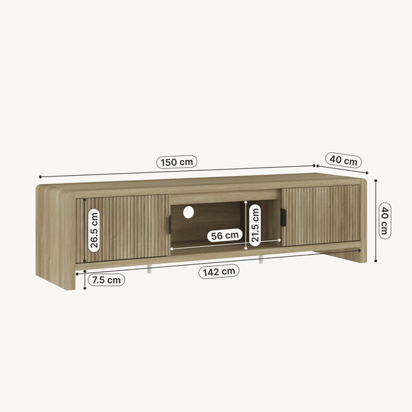Meuble TV Lukkodso 150 x 40 x 40 cm [en.casa] 