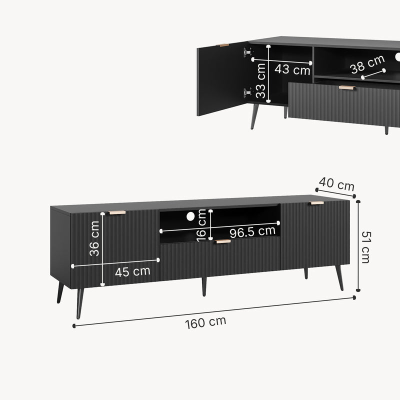 Croquis coté Meuble TV Nand [en.casa]