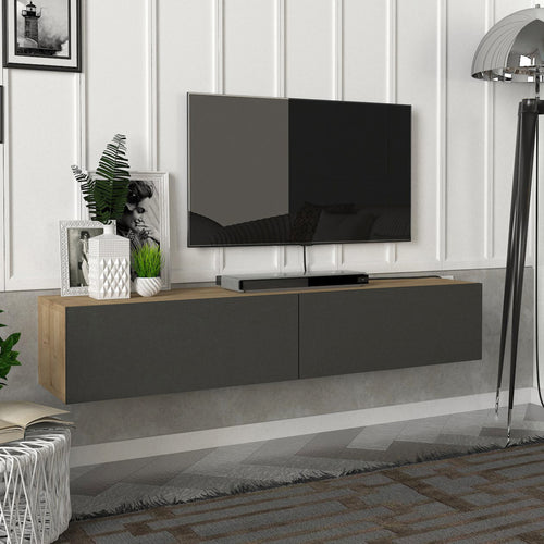 Meuble TV Toivakka 135x31x25cm en différentes couleurs [en.casa] - premiumXL