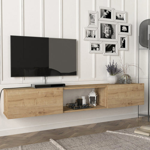 Meuble TV Paltamo 180x31x29,5cm en différentes couleurs [en.casa] - premiumXL