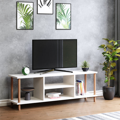 Meuble TV Ærøskøbing avec 2 compartiments de rangement 43x120x29 cm coloris assortis [en.casa] - premiumXL