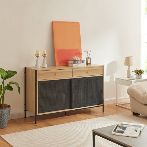 Tv-kast Tysnes 120x40x75 cm Eik/Zwart [en.casa] - premiumXL