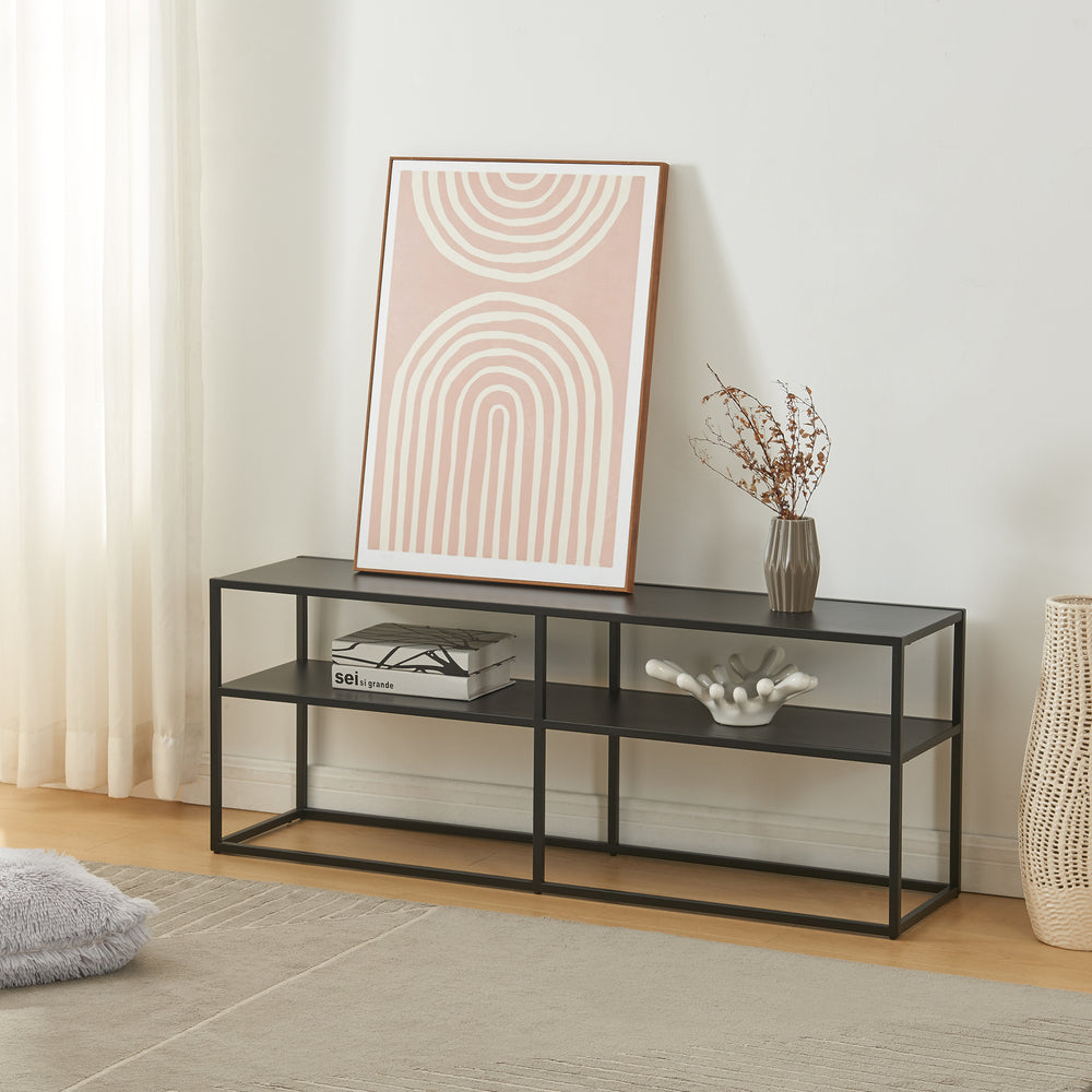 TV meubel Solund staal 120x30x46 cm zwart [en.casa]