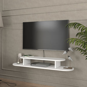 Meuble TV mural Targema 120x30x16 cm blanc [en.casa] - premiumXL