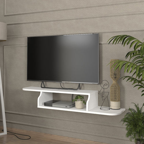 Meuble TV mural Kershaby 120x30x19 cm blanc [en.casa] - premiumXL