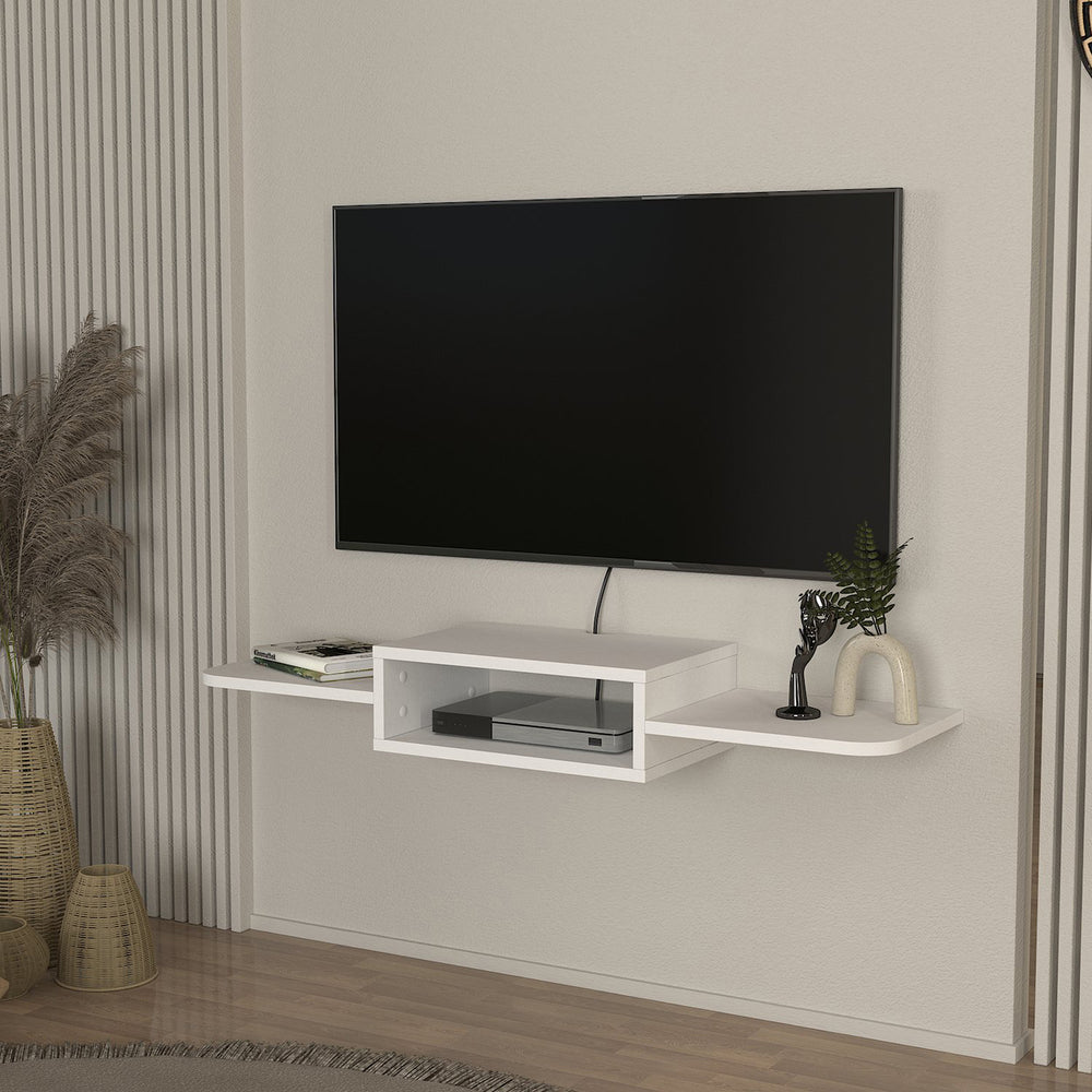 Meuble TV mural Tar 115x30x16 cm blanc [en.casa] - premiumXL