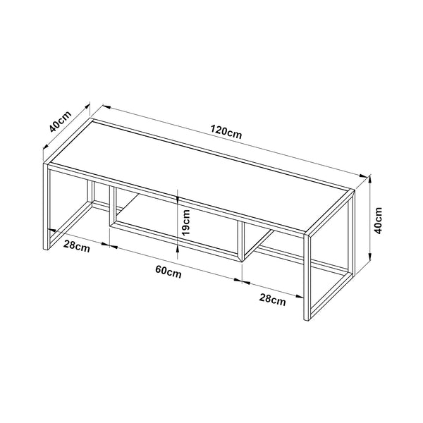 TV meubel Isokyrö metaal 120x40x40 cm [en.casa]