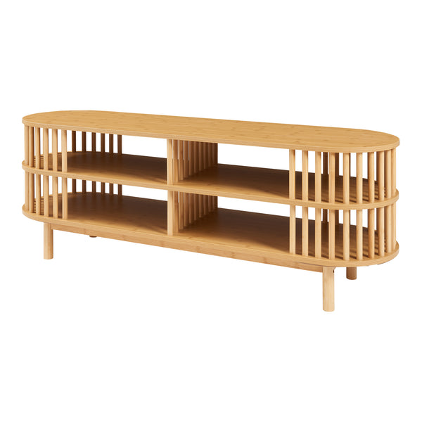 Tv-meubel Jarvenpaa met 4 open vakken naturel [en.casa]
