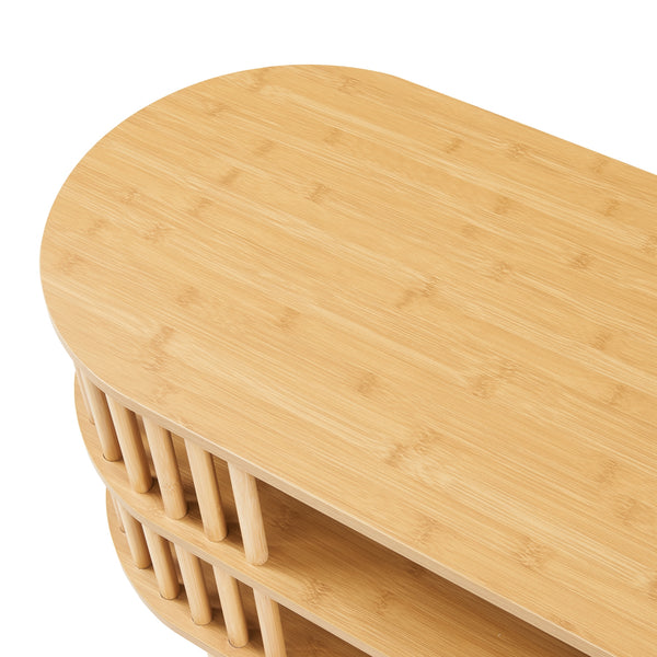 Tv-meubel Jarvenpaa met 4 open vakken naturel [en.casa]