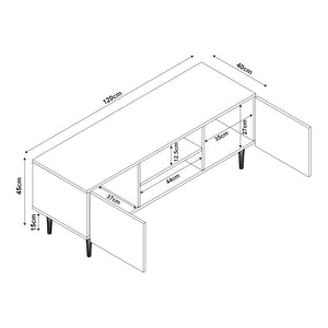 Meuble TV Starvili avec 2 portes 120 x 40 x 45 cm [en.casa] 