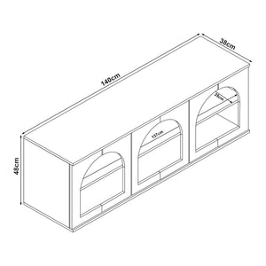 Meuble TV Trorhun 140 x 38 x 48 cm [en.casa] 