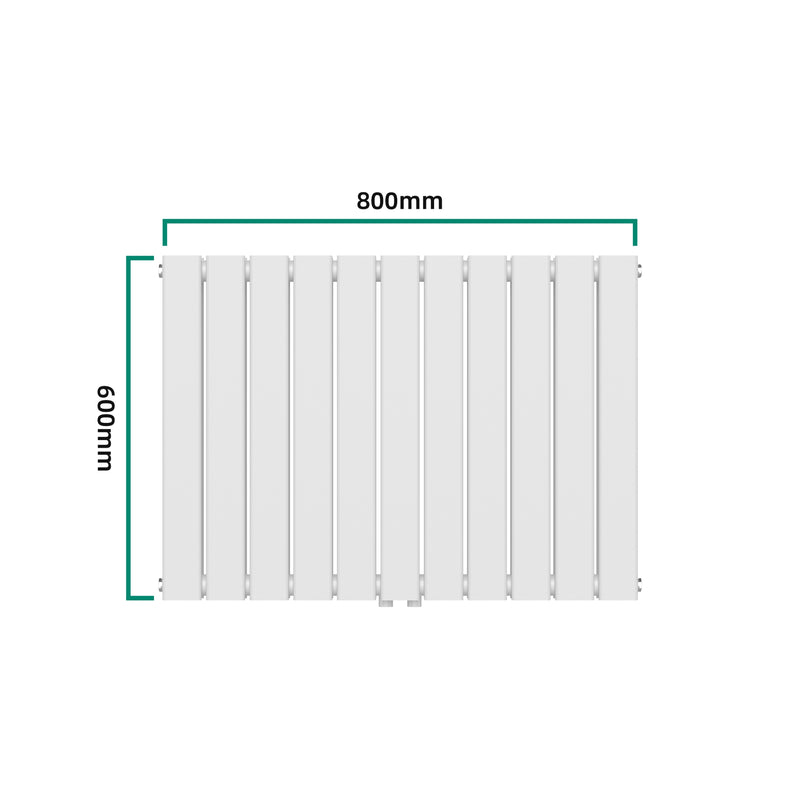 Croquis coté Radiateur à panneaux double Nore 1097 W acier 60 x 80 cm blanc [neu.haus]