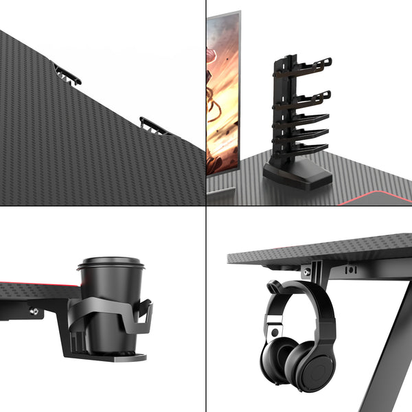 Bureau gaming Oakland avec support gestion des câbles [pro.tec]