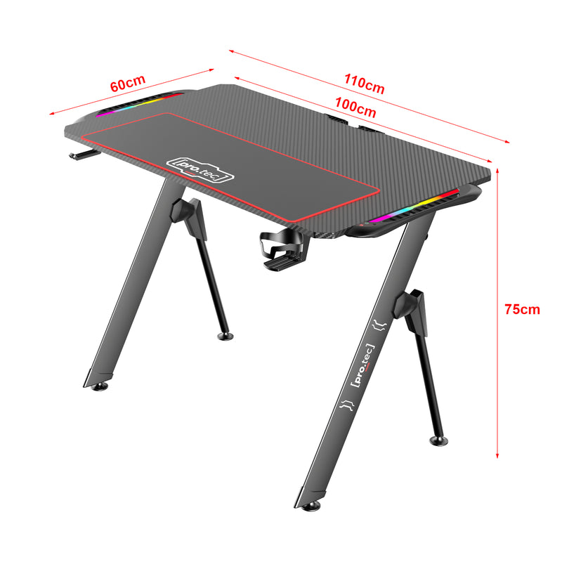 Maatschets Game bureau Stockton met LED-verlichting meerkleurig - 2 varianten