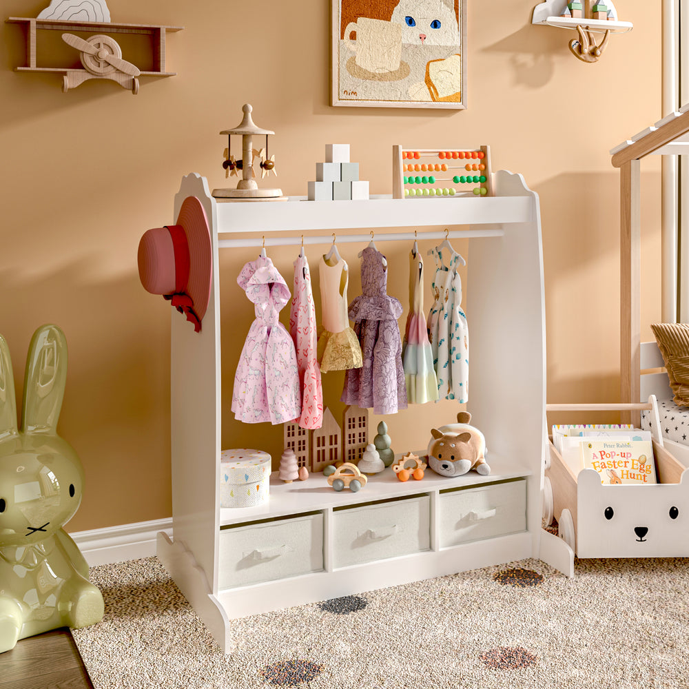 Porte-manteau pour enfants Moskenes 107x95x61 cm blanc [en.casa] - premiumXL