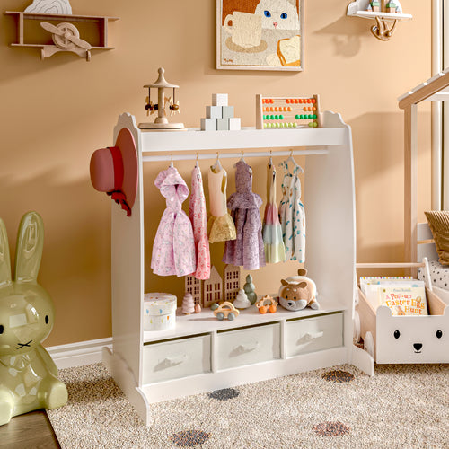 Kindergarderobe Moskenes 107x95x61 cm Wit [en.casa] - premiumXL