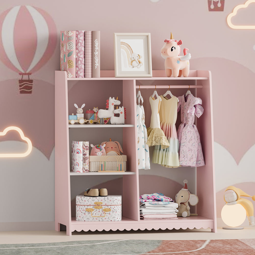 Kindergarderobe Vestnes 90x80x38 cm Cotton Candy/Wit [en.casa] - premiumXL