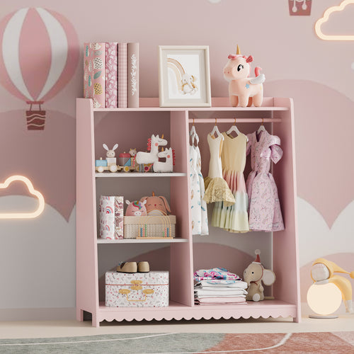 Porte-manteau pour enfants Vestnes 90x80x38 cm Cotton Candy/Blanc [en.casa] - premiumXL