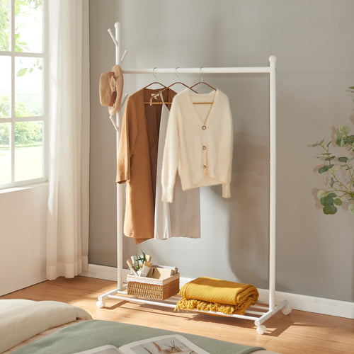 Kledingrek Snåsa kapstok op wielen 170x105x43 cm [en.casa]