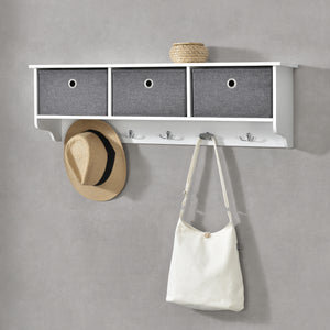 Wandgarderobe Horsens met opbergboxen 100x20x30cm Wit/Grijs en.casa - premiumXL