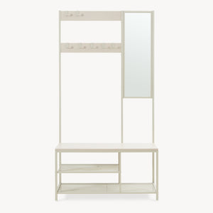 Kapstok Napinerg met spiegel schoenenrek en zitbank [en.casa]