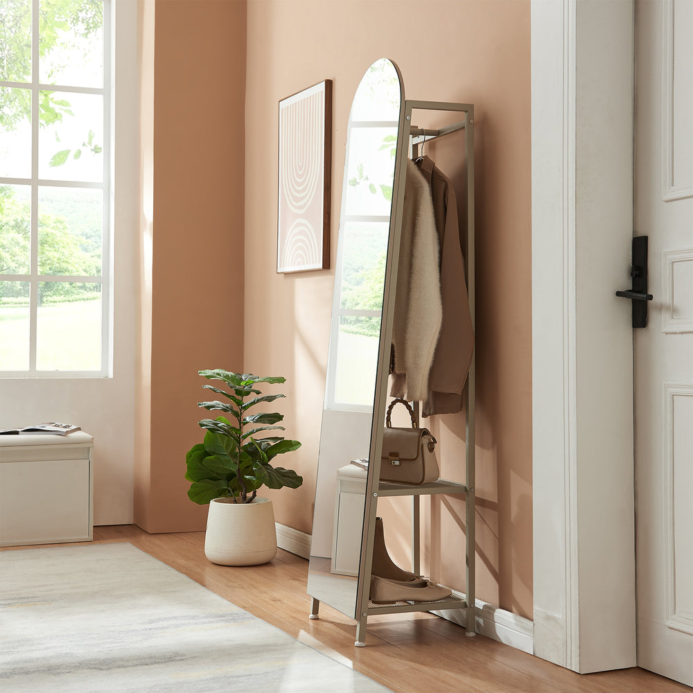 Garderobespiegel Frenraby met kledingrek 165x40x35 cm [en.casa]