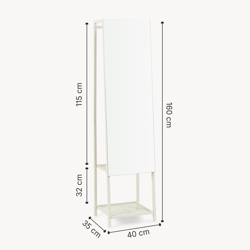 Croquis coté Miroir penderie Klilbojle 160 x 40 x 35 cm [en.casa]