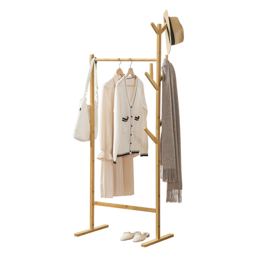 Porte-manteau en bambou Nordreisa 65x40x170cm [en.casa] - premiumXL