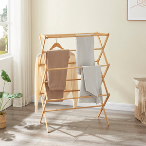 Séchoir à linge pliable Grinau bambou [en.casa] - premiumXL