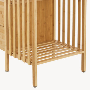 Kledingkast Varanger bamboe open kast 185x100x45 cm naturel [en.casa]