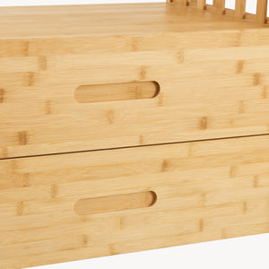 Kledingkast Varanger bamboe open kast 185x100x45 cm naturel [en.casa]