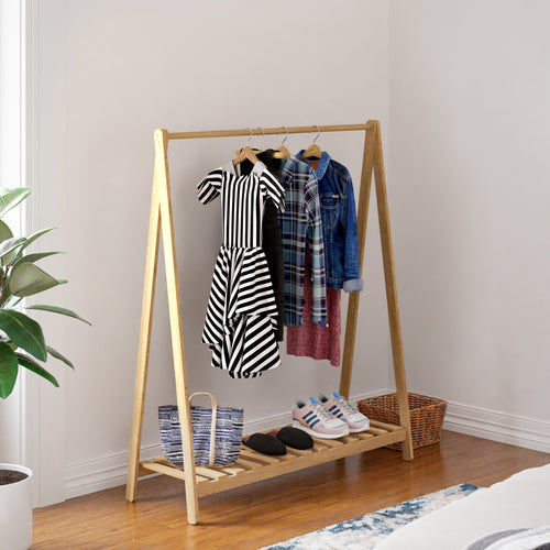 Garderobenständer Ledøje met 1 plank grenenhout in verschillende maten [en.casa] - premiumXL