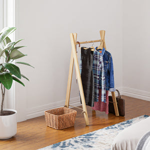 Portemanteau Løkken pliable pin 100 x 50 x 40 cm naturel [en.casa]
