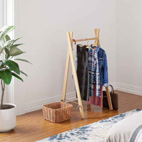 Portemanteau Løkken pliable pin 100 x 50 x 40 cm naturel [en.casa]