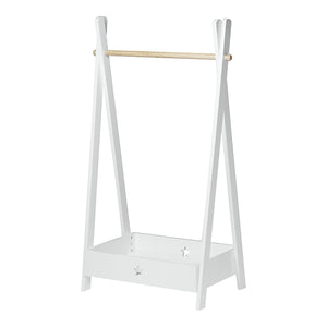 Enfants - Garde-robe Laxe 126x73x43 cm Blanc/Naturel [en.casa] - premiumXL