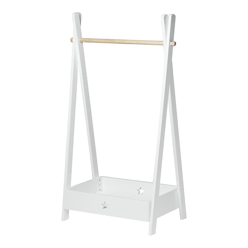 Enfants - Garde-robe Laxe 126x73x43 cm Blanc/Naturel [en.casa] - premiumXL