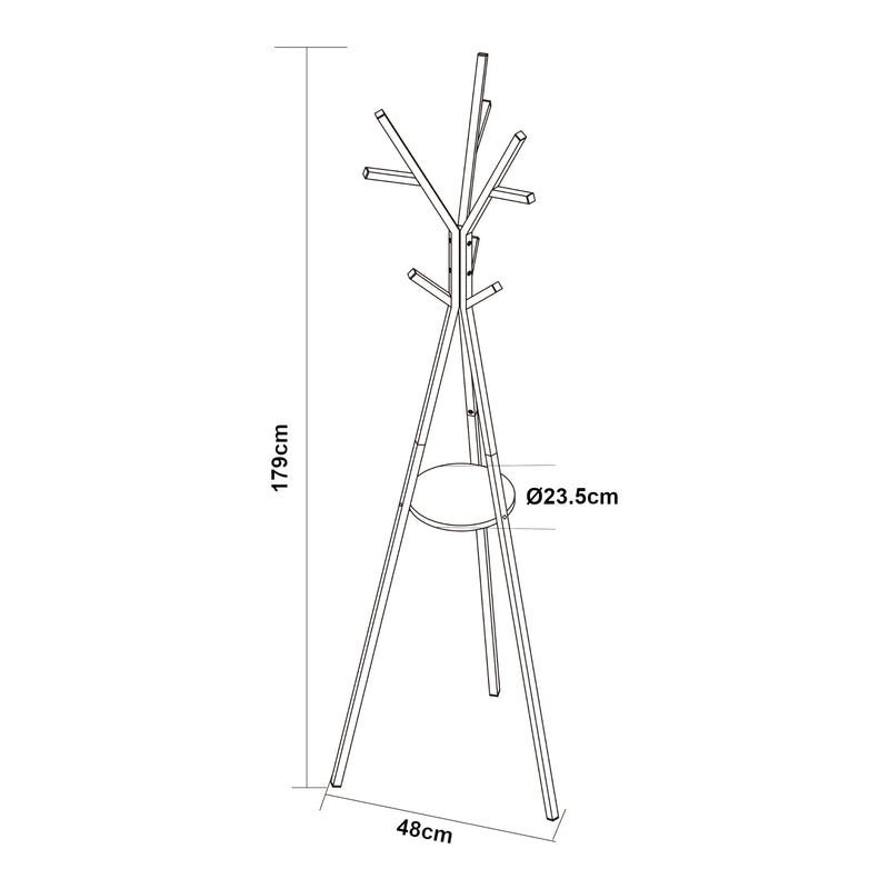 Maatschets Kledingrek Edet kapstok met plank 179x48x48 cm [en.casa]