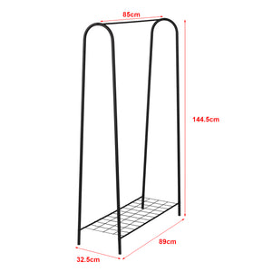 [en.casa] Kledingrek Hvorslev met plank zwart - 2 varianten