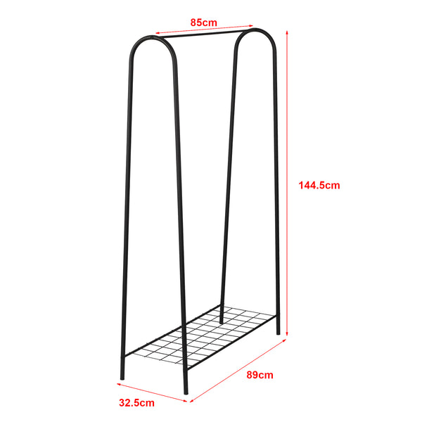 [en.casa] Kledingrek Hvorslev met plank zwart - 2 varianten