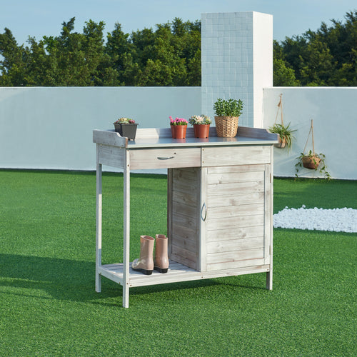 Table de rempotage Aliano 98 x 48 x 94 cm sapin gris casa.pro