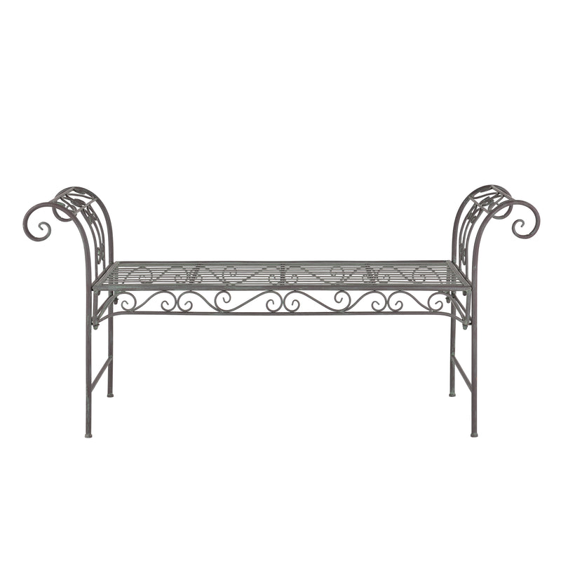 Croquis coté Banc de Jardin Vintage Cossila Extérieur Métal 70x147x46cm couleurs différentes [en.casa]