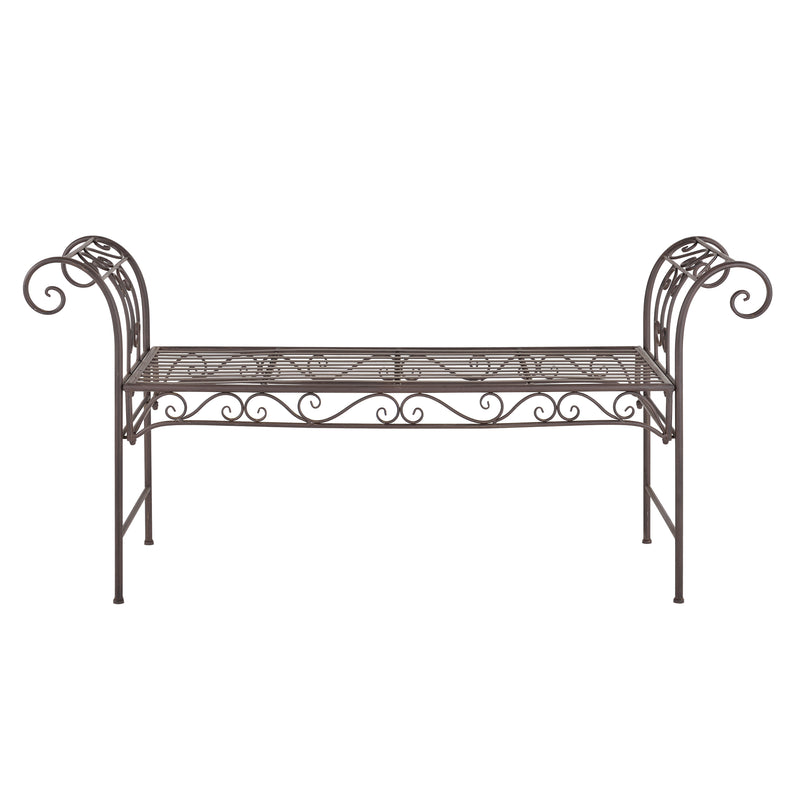 Croquis coté Banc de Jardin Vintage Cossila Extérieur Métal 70x147x46cm couleurs différentes [en.casa]