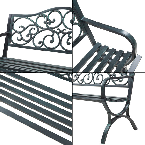Banc de jardin Utav 127 x 53 x 79 cm acier casa.pro