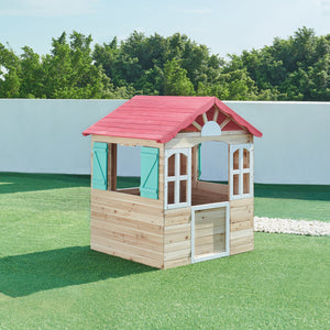 Cabane de jeu d'extérieur Lulä 130 x 115 x 101 cm bois de sapin casa.pro